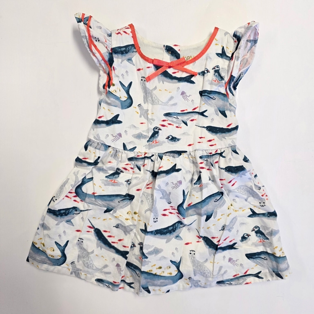 OshKosh B'gosh Whale Print Dress with Red Trim